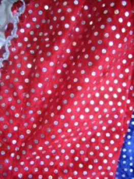 5 Pannesamt Holopailletten Rest 1,50 Meter rot